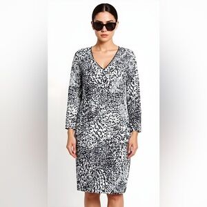 NWT ESCADA Dixani Abstract Leopard-Print Shift Dress